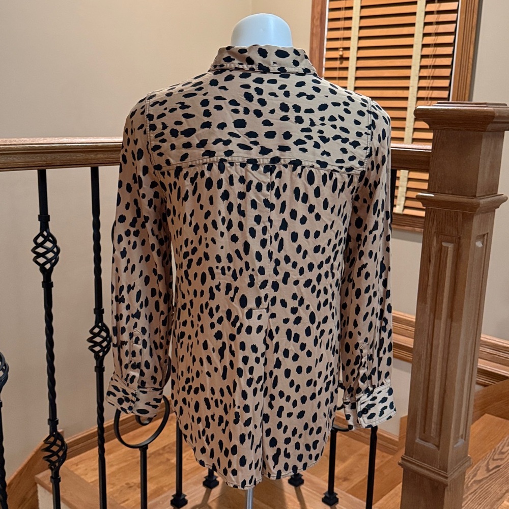 Chico’s leopard print button down bliuse - image 4
